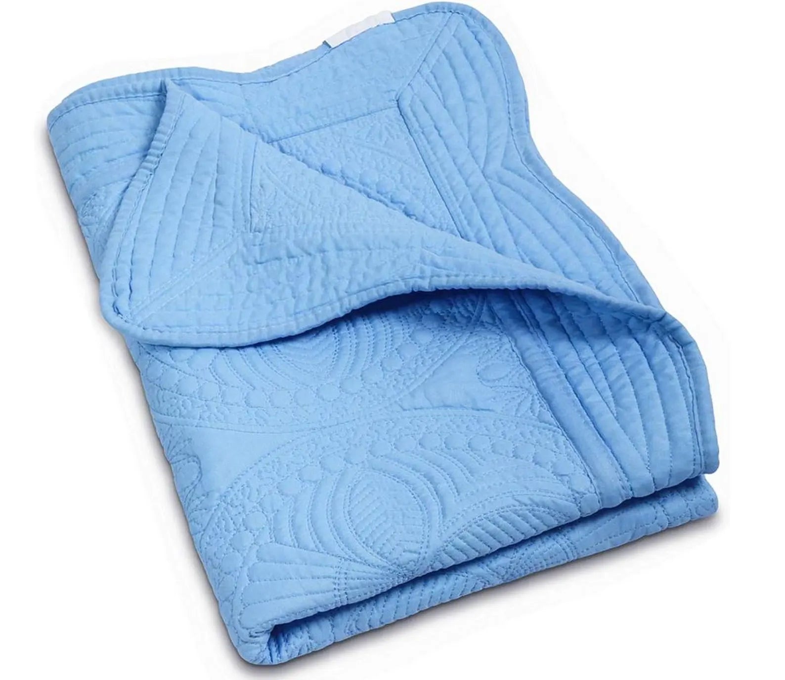 Monogrammed Baby Quilt in Blue