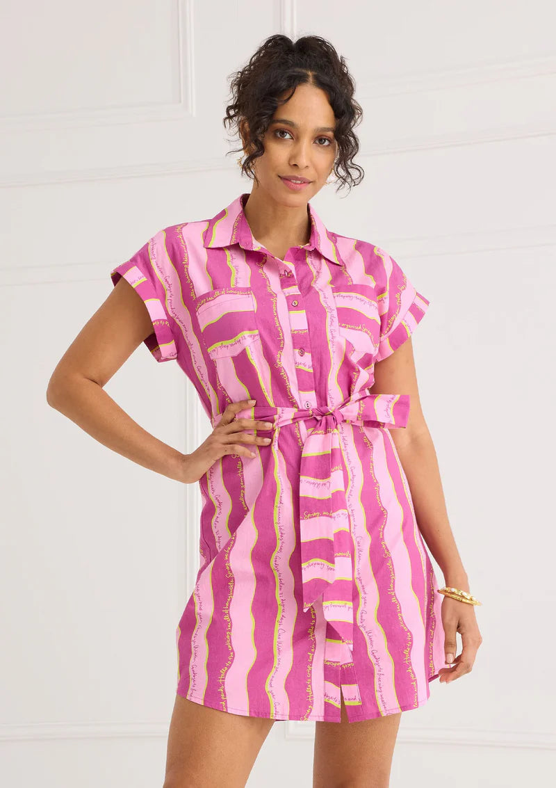 The Whitney Dress in Hello Goodbye Stripe