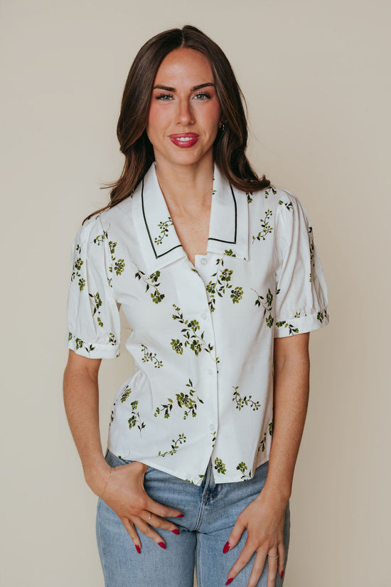 Piper Top in Pinstripe Floral