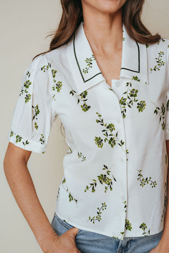 Piper Top in Pinstripe Floral
