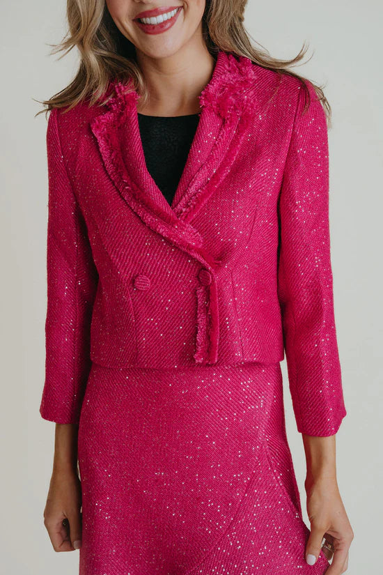 Twiggy Jacket in Pink Tweed