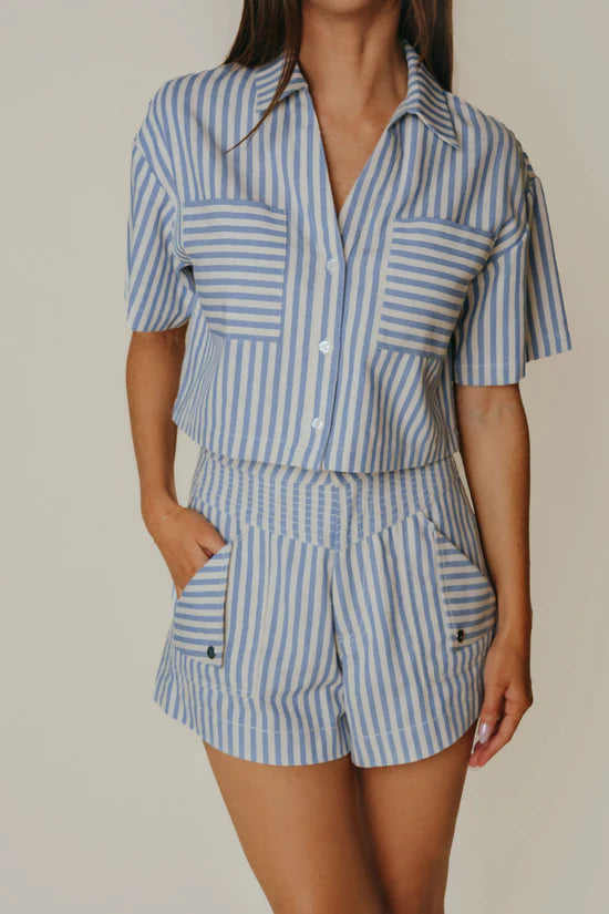 Cypress Shorts in Blue Stripe