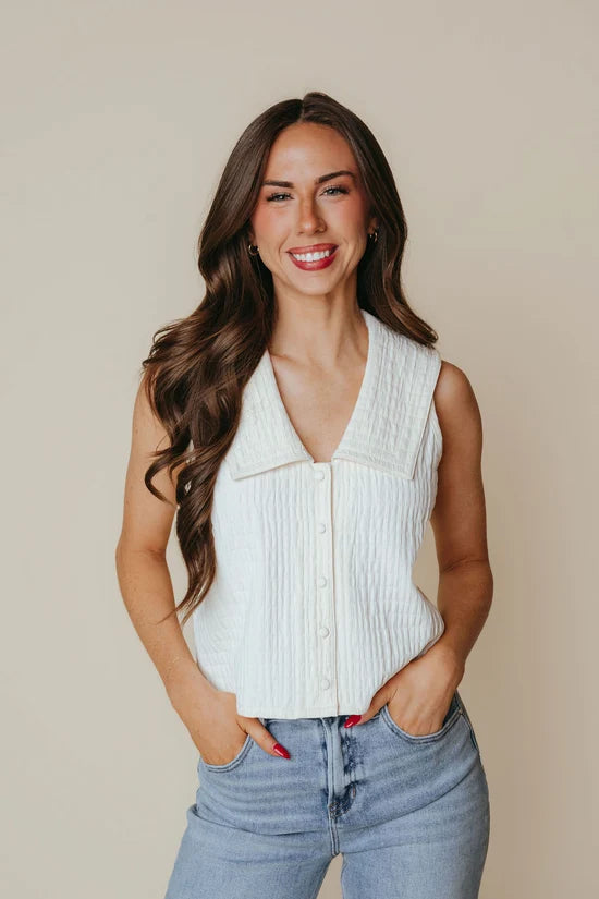 Lynn Top in Bone