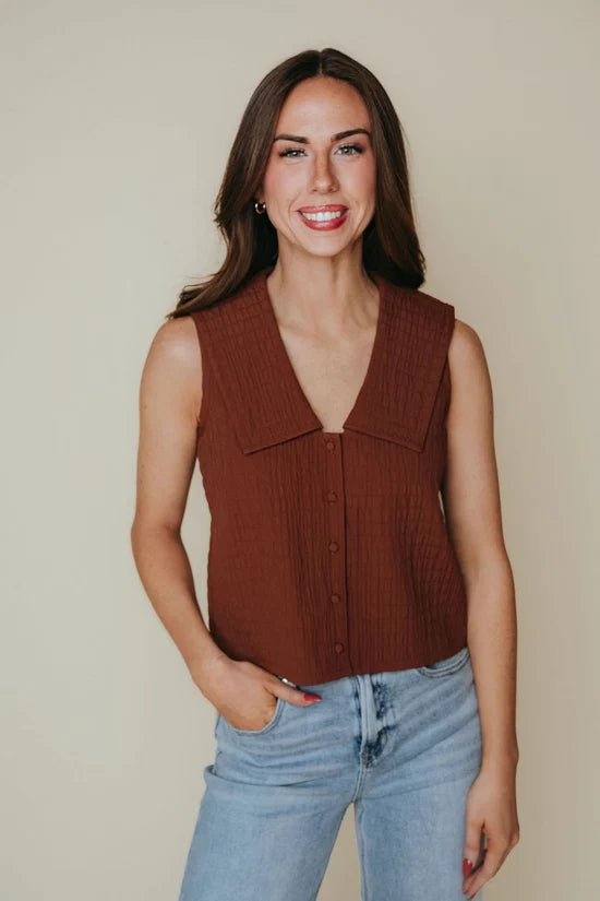 Lynn Top in Brown Texture
