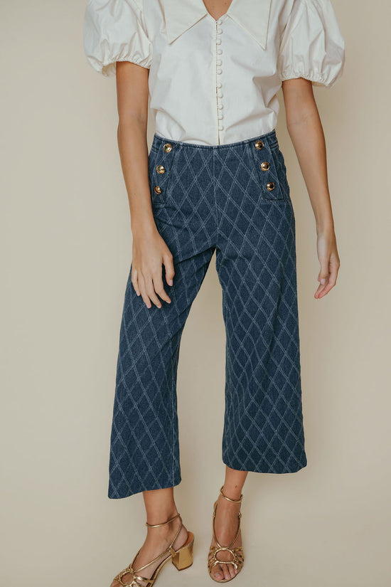 Pearl Pant in Textured Denim
