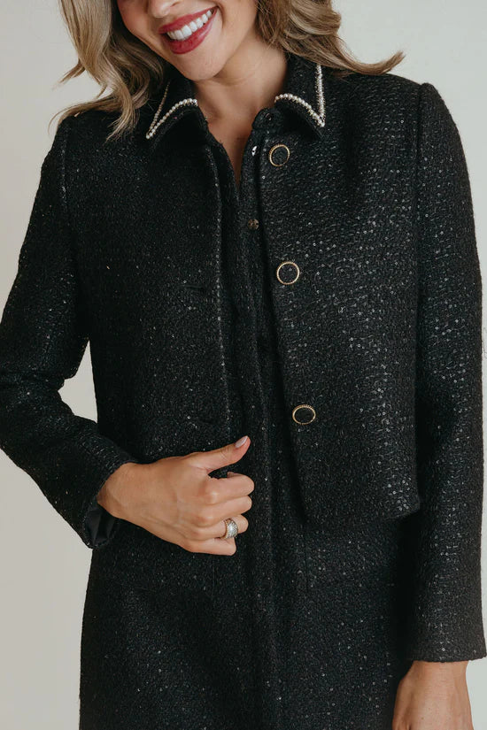Aspen Jacket in Black Tweed