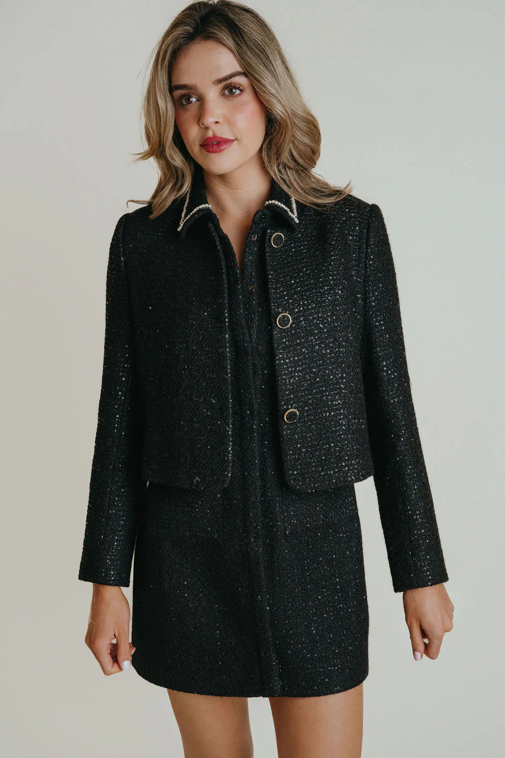 Aspen Jacket in Black Tweed