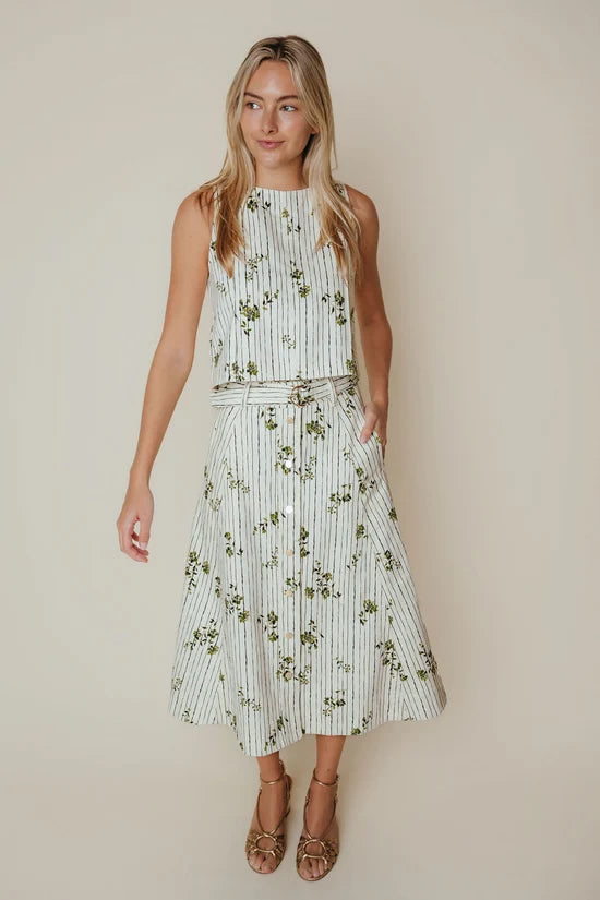 Stella Top in Pinstripe Floral