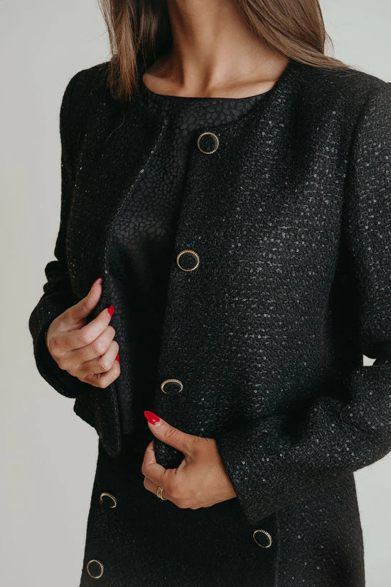 Aspen Jacket in Black Tweed