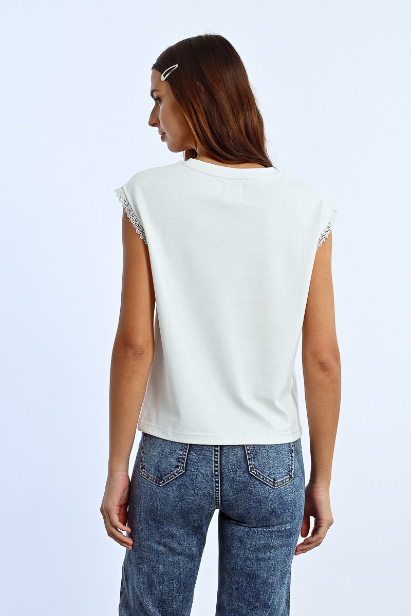 Not So Basic Sleeveless Tee in offwhite