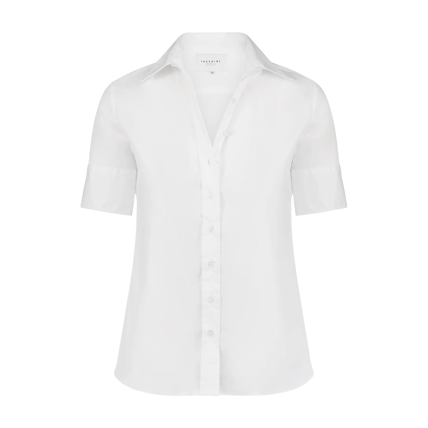Short Sleeve Button Up Top in White