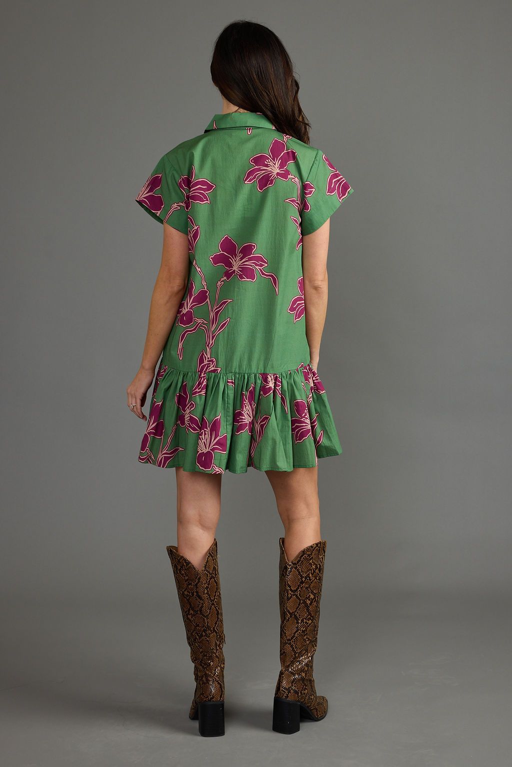 Jenny Dress in Verde Orchid