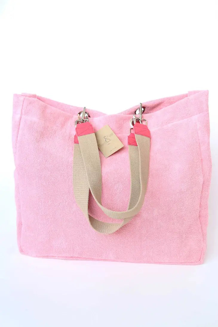 Solid Terry Plastic Lined Tote