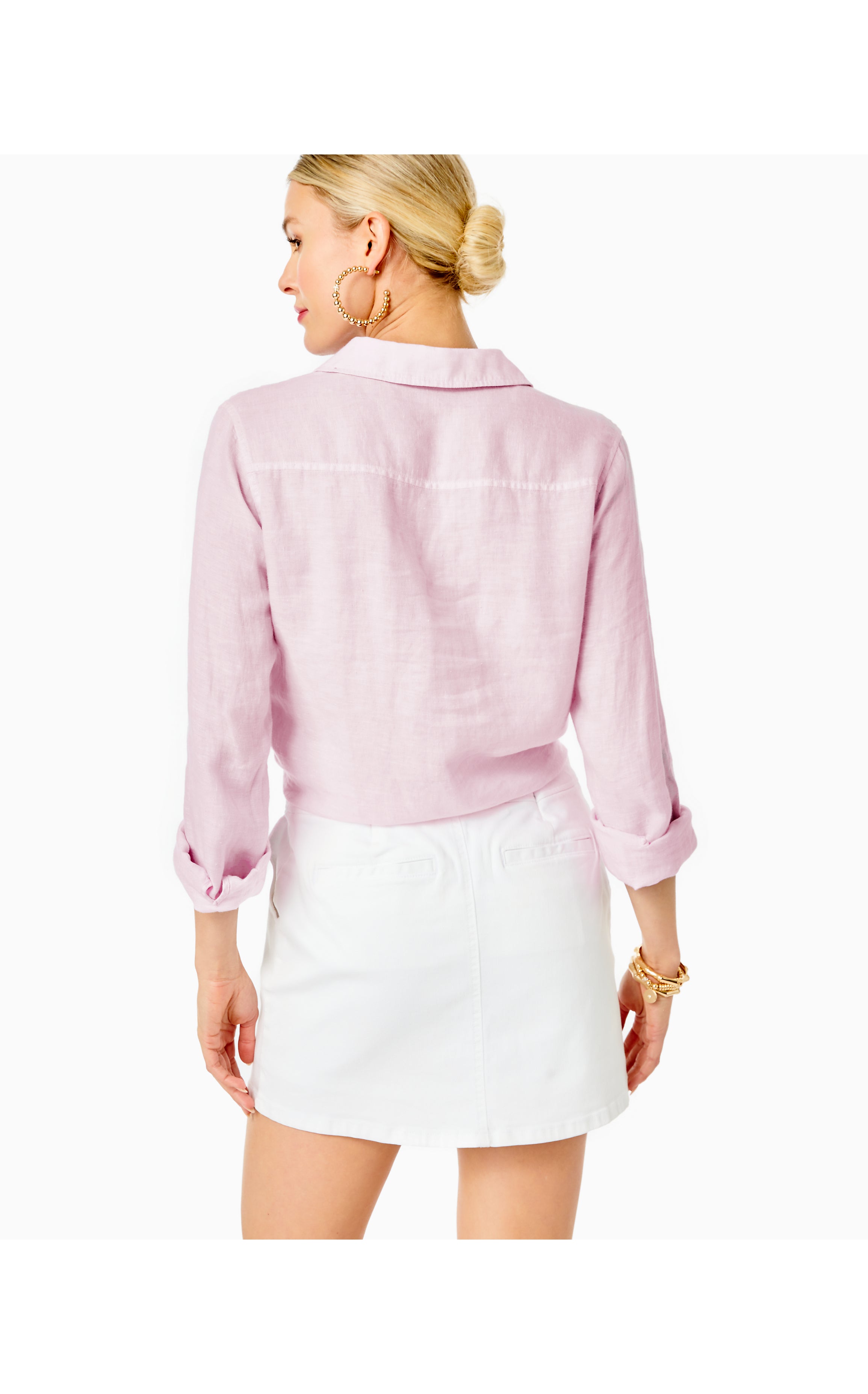 Colette Denim Skort in Resort White